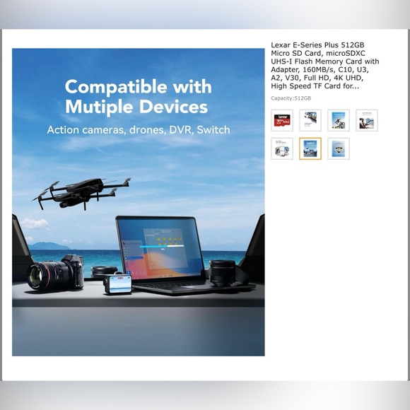 Lexar E-Series Plus 512 Micro SD Card - Picture 6 of 7